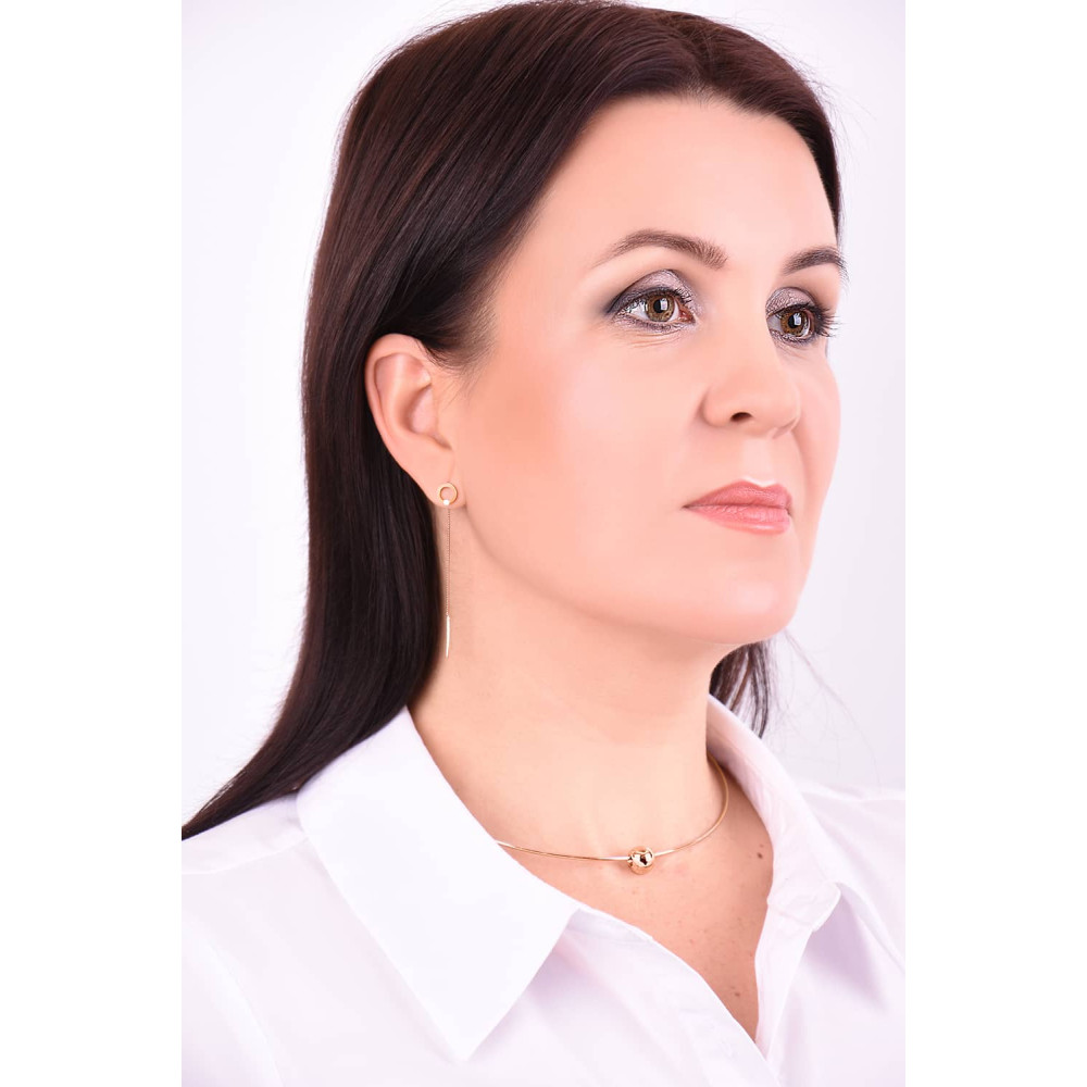 Золоті сережки-протяжки (з40050) - 4