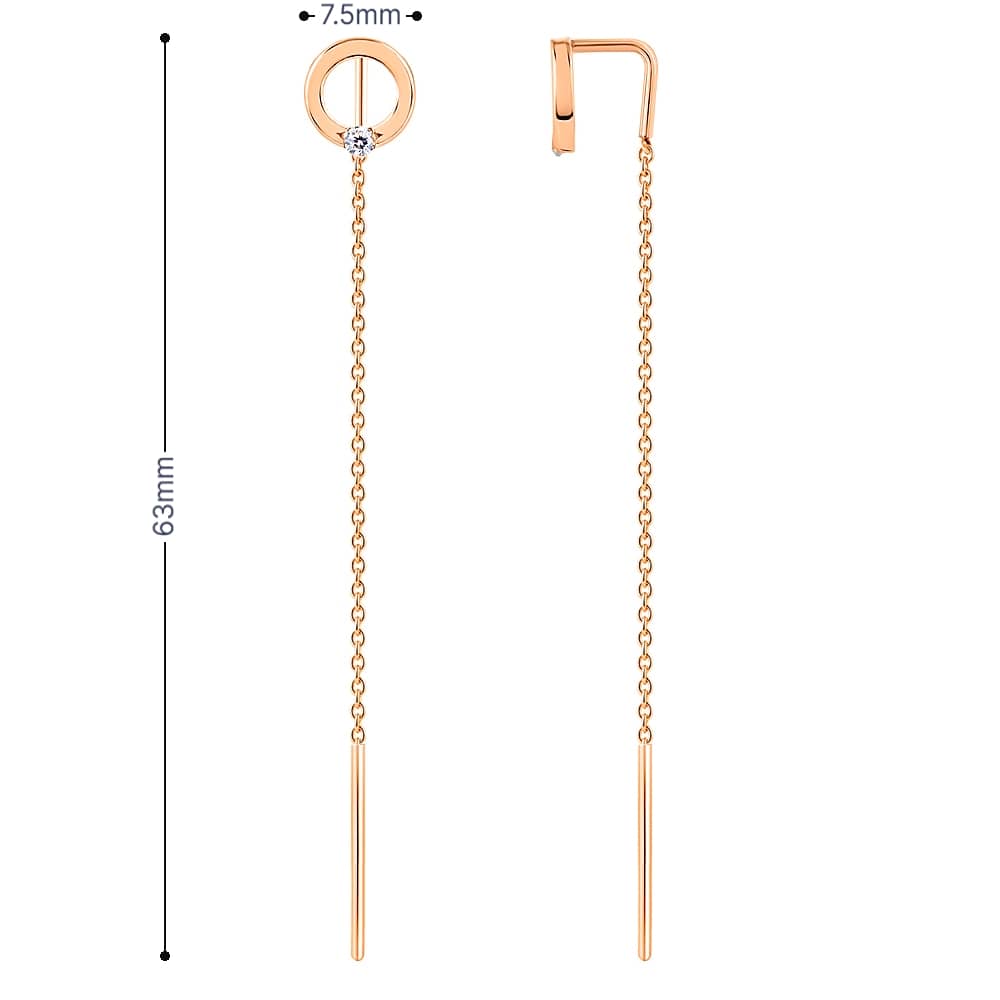 Золоті сережки-протяжки (з40050) - 5