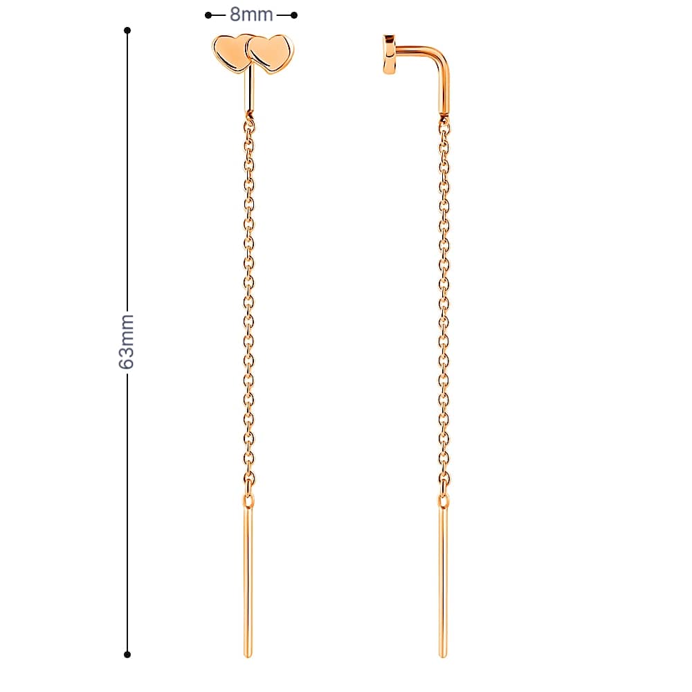 Золоті сережки-протяжки (з40052) - 5