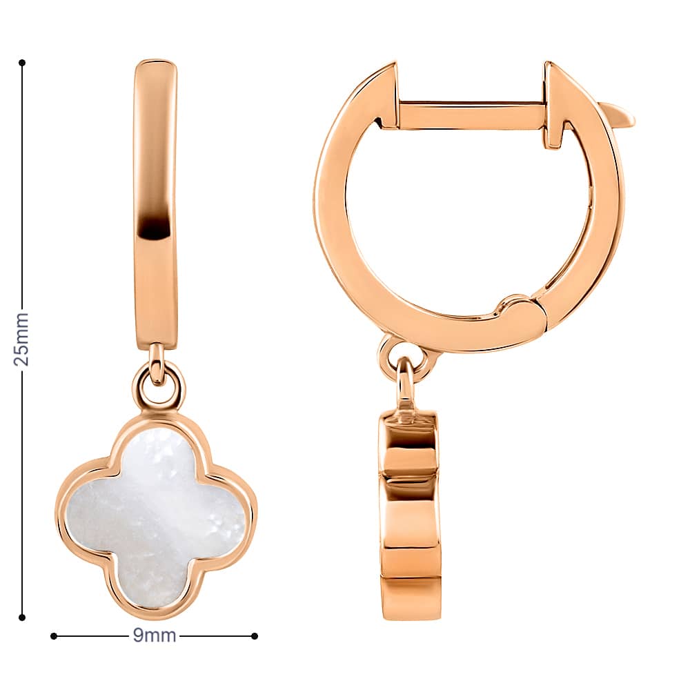 Золоті сережки Конюшина з перламутром (з40056.2) - 3