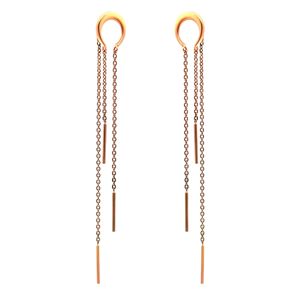 Золоті сережки-протяжки Лунниця (з40061) - 1