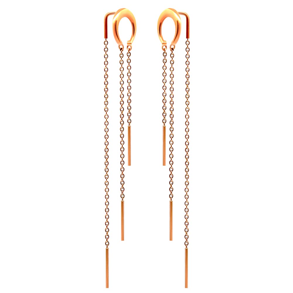 Золоті сережки-протяжки Лунниця (з40061) - 6