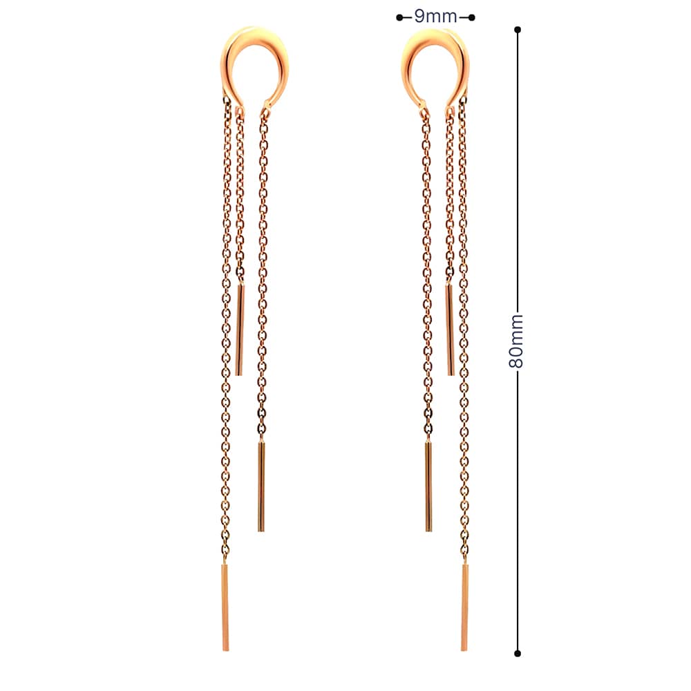 Золоті сережки-протяжки Лунниця (з40061) - 3