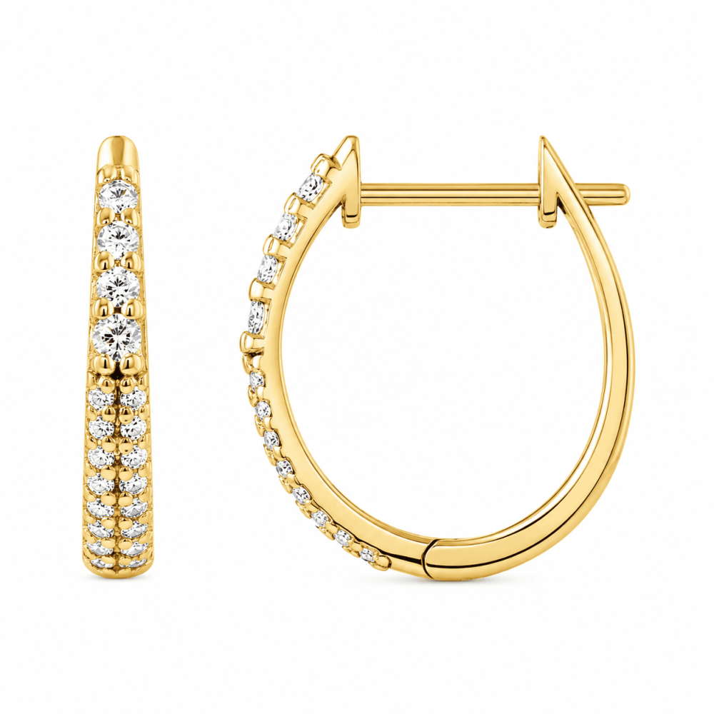 Серьги с английским замком из желтого золота (з40062) - 1
