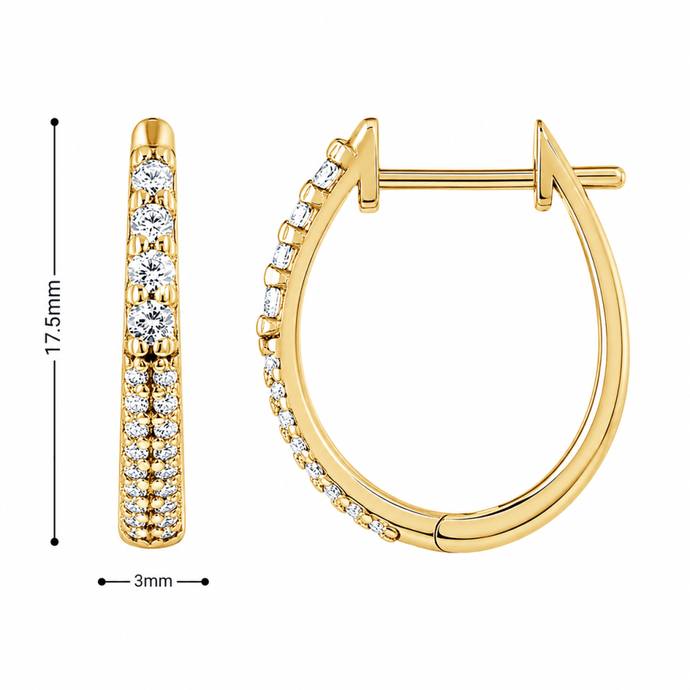 Серьги с английским замком из желтого золота (з40062) - 3
