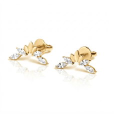 Сережки-гвоздики з жовтого золота Crystal Crown (з40067.1)