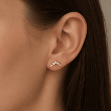 Сережки-гвоздики з жовтого золота Crystal Crown (з40067.1) - 2