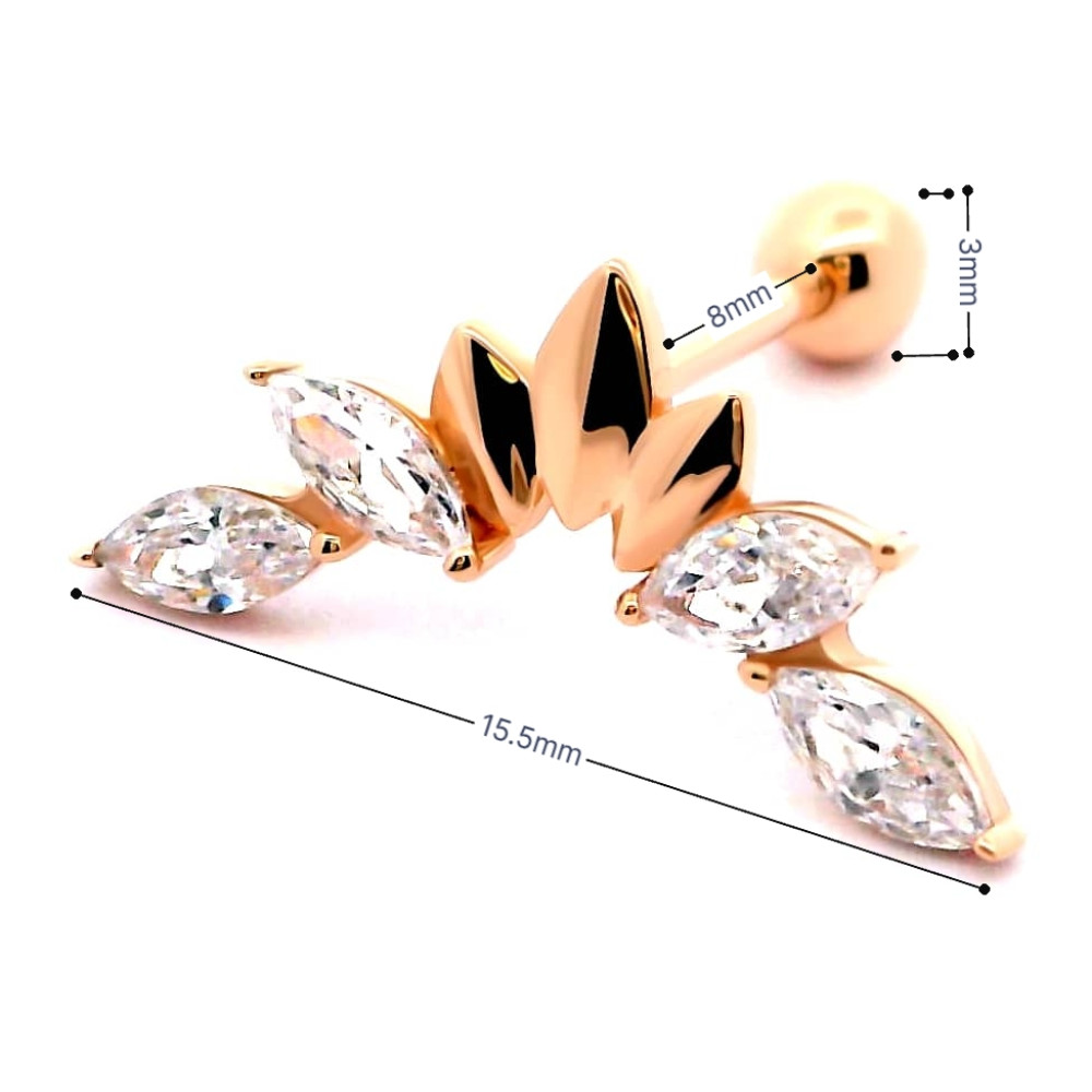 Золота сережка для хеліксу (з40067) - 3