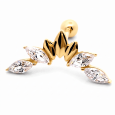Серьга для хеликса из желтого золота Диадема (з40067)