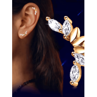 Сережка для хеліксу з жовтого золота Діадема  (з40067) Новинки - 2