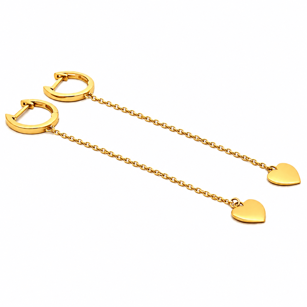 Серьги из желтого золота Нежные сердца (з40068) - 4