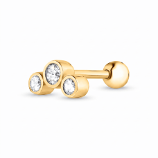 Серьга для хеликса из желтого золота Трио (з40069)