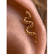 Золота сережка для хеліксу Змія (з40075шт) - 2