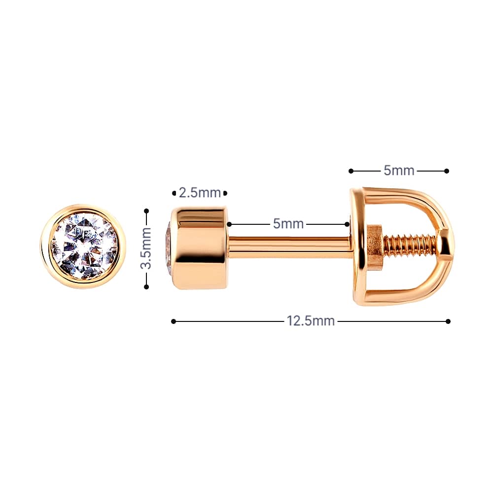 Золоті сережки-гвоздики (з40076) - 5