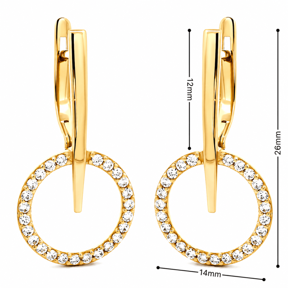 Сережки з жовтого золота Halo Light  (з40077) - 3