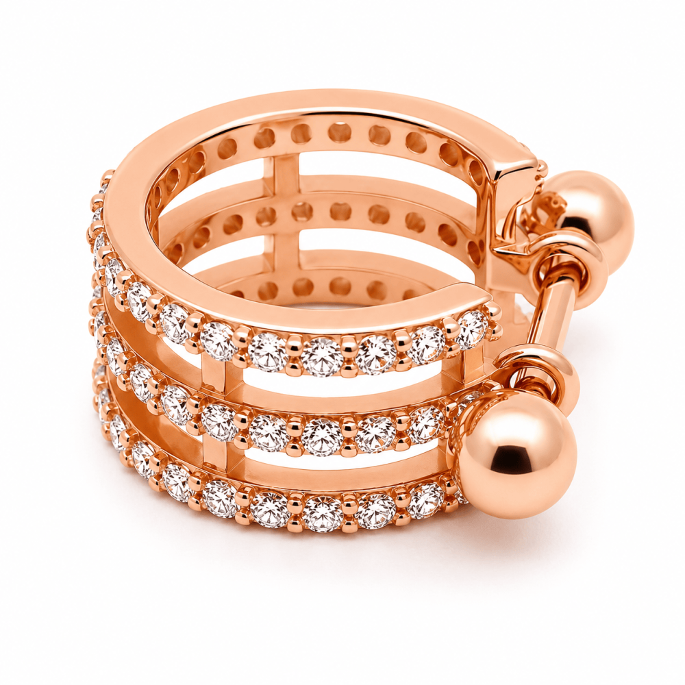 Серьга-кафа из красного золота (з40081) - 1
