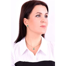 Золотий кулон Конюшина з малахітом (з7374.1) - 2