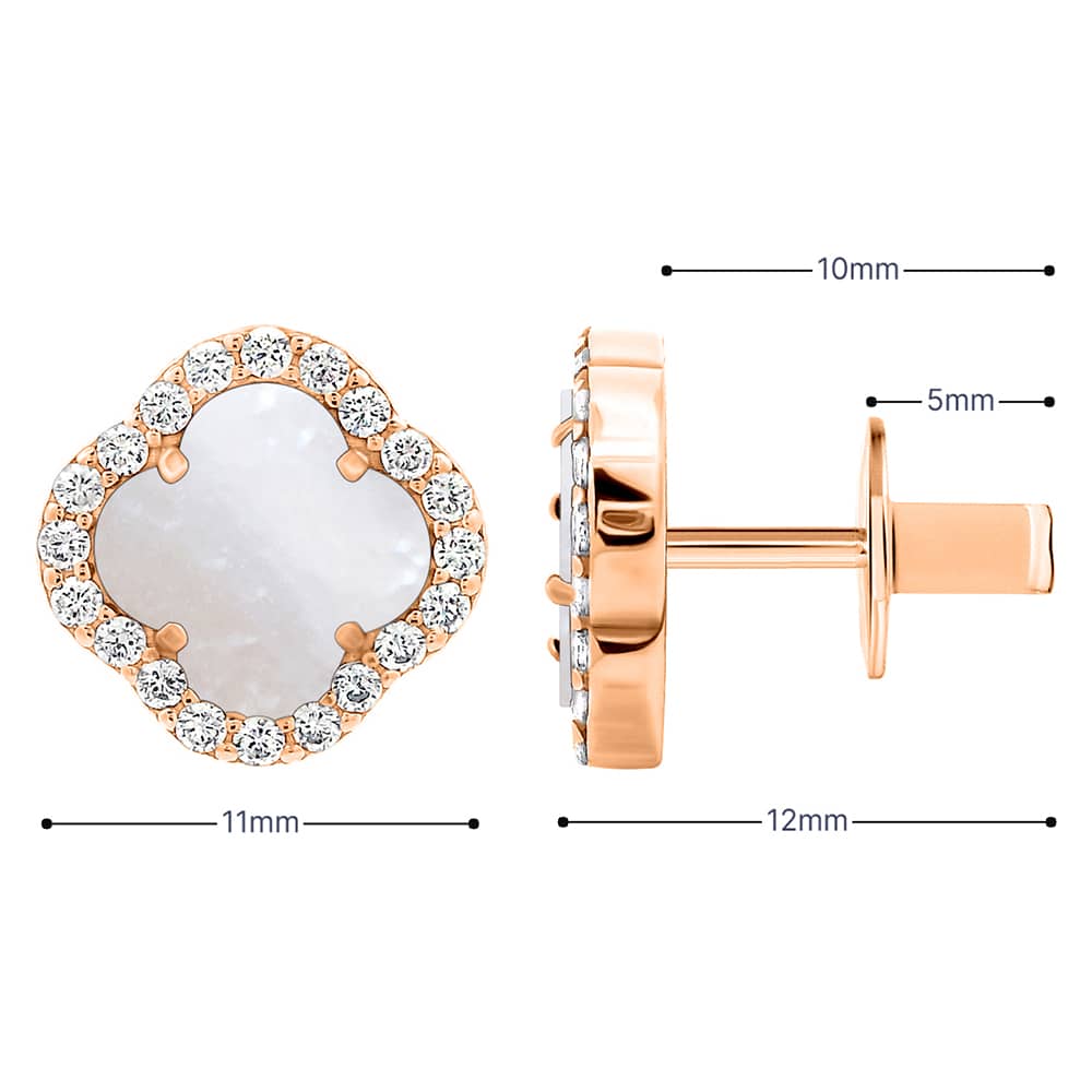 Золоті сережки Конюшина з перламутром (з40082.2) - 6