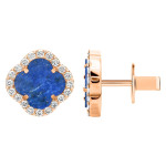 Золоті сережки Конюшина з лазуритом (з40082.3) - комплект