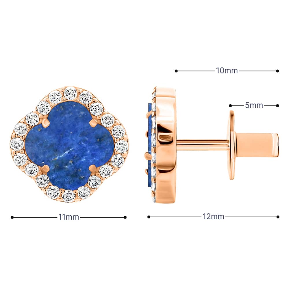 Золоті сережки Конюшина з лазуритом (з40082.3) - 6