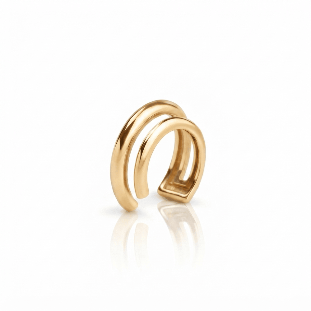 Сережка - кафа з жовтого золота Lines  (з40119) - 5