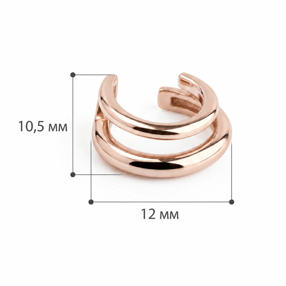 Сережка - кафа з червоного золота Lines  (з40119) - 3
