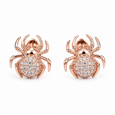 Серьги-гвоздики из красного золота Паучки (з40120)