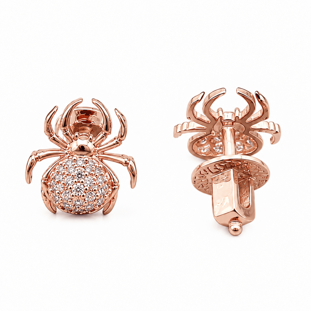 Серьги-гвоздики из красного золота Паучки (з40120) - 4