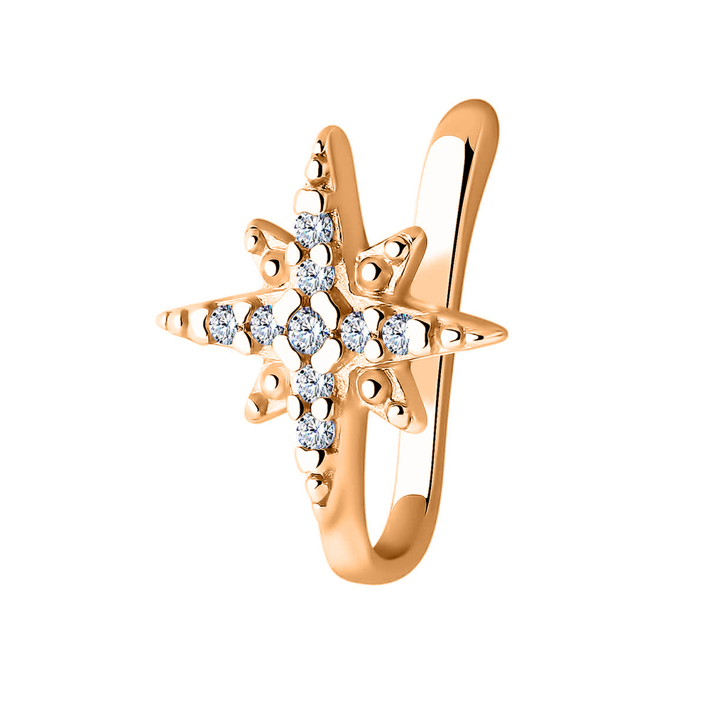 Золотий пірсинг обманка в ніс (з6032) - 1