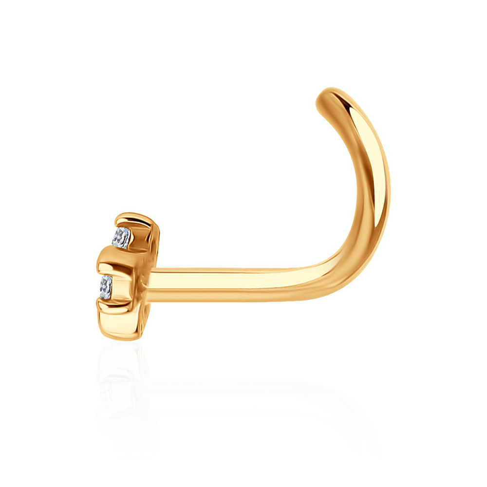 Золотий пірсинг в ніс (з6033) - 3