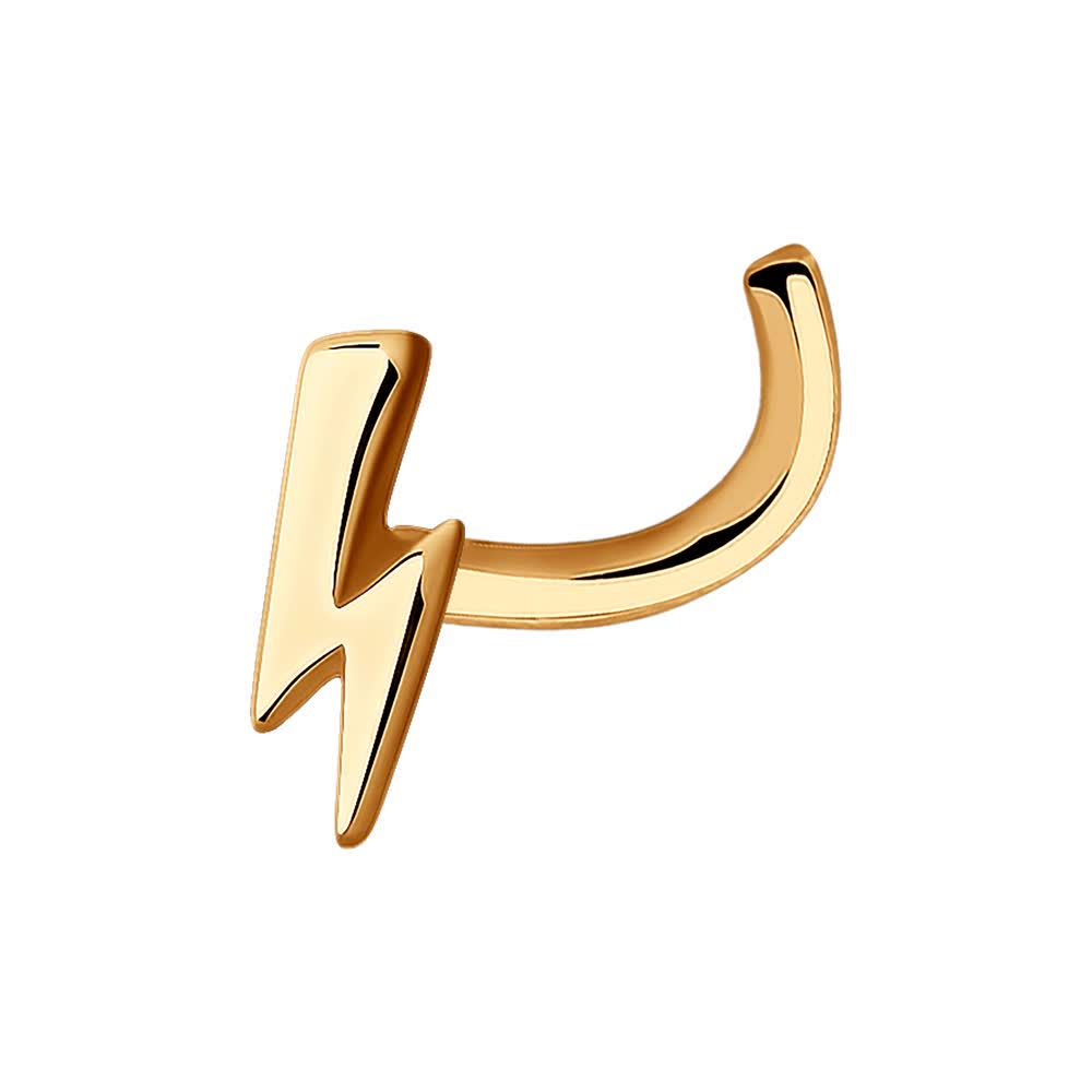 Золотий пірсинг в ніс Блискавка (з6034) - 1