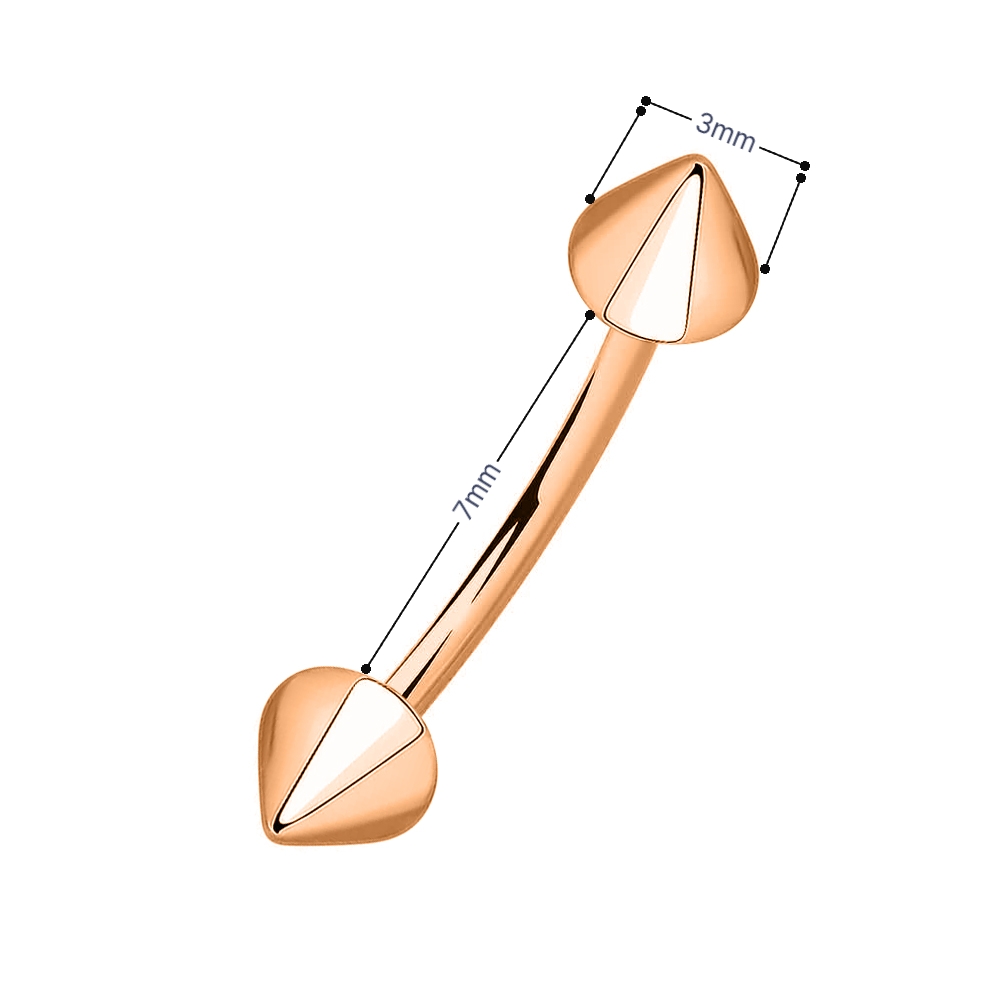 Золотий пірсинг у брову (з6037) - 3