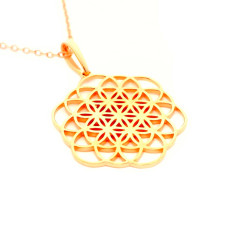 Золотий кулон Квітка життя (з7363)