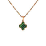 Золотий кулон Конюшина з малахітом (з7371.1) - комплект