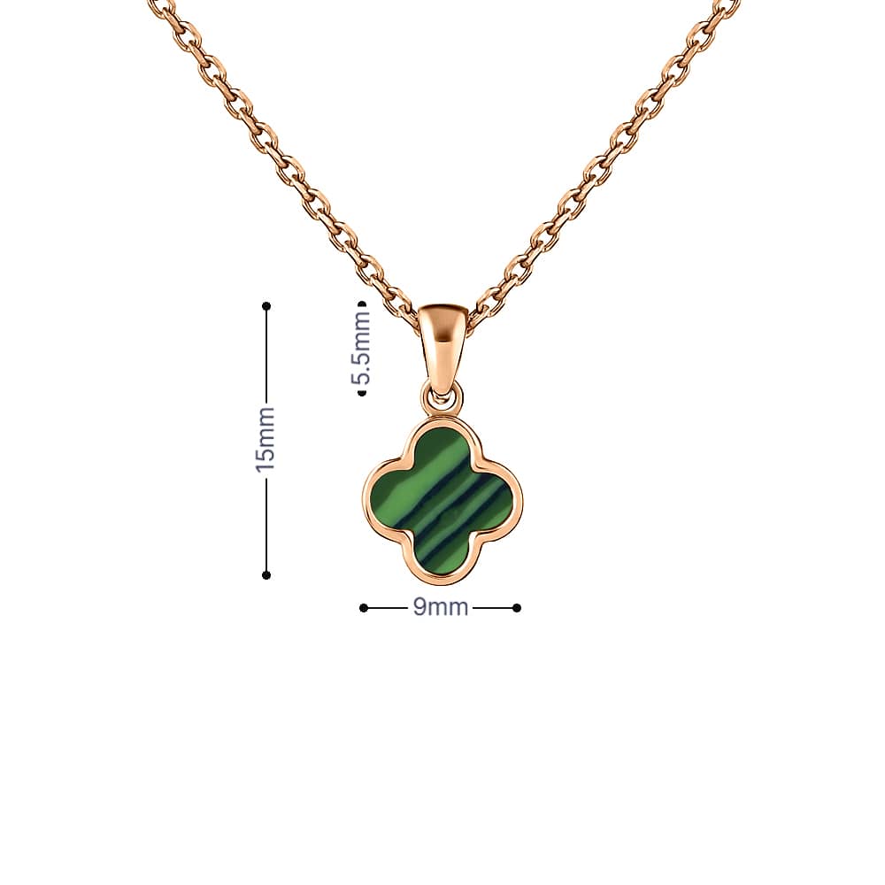 Золотий кулон Конюшина з малахітом (з7371.1) - 3