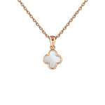 Золотий кулон Конюшина з перламутром (з7371.2) - комплект