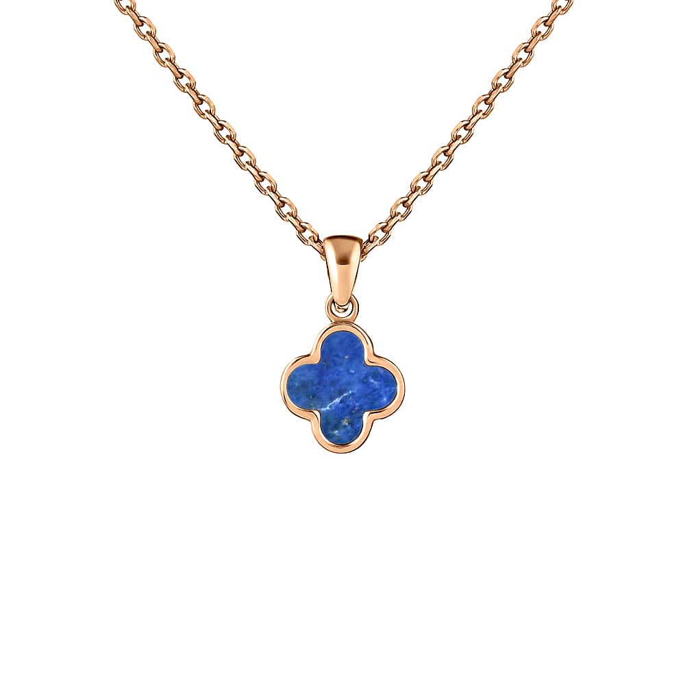 Золотий кулон Конюшина з лазуритом (з7371.3) - 1