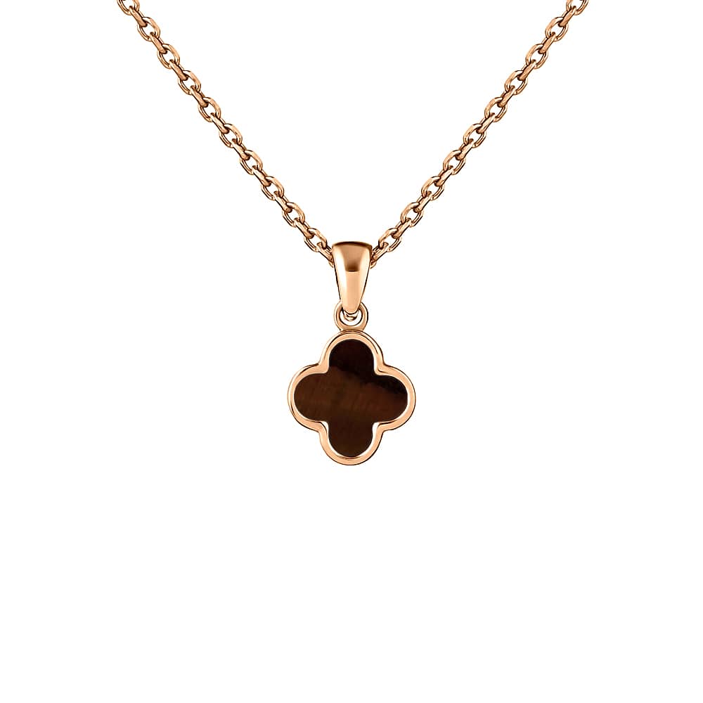 Золотий кулон Конюшина з тигровим оком (з7371.5) - 1