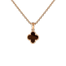 Золотий кулон Конюшина з тигровим оком (з7371.5)