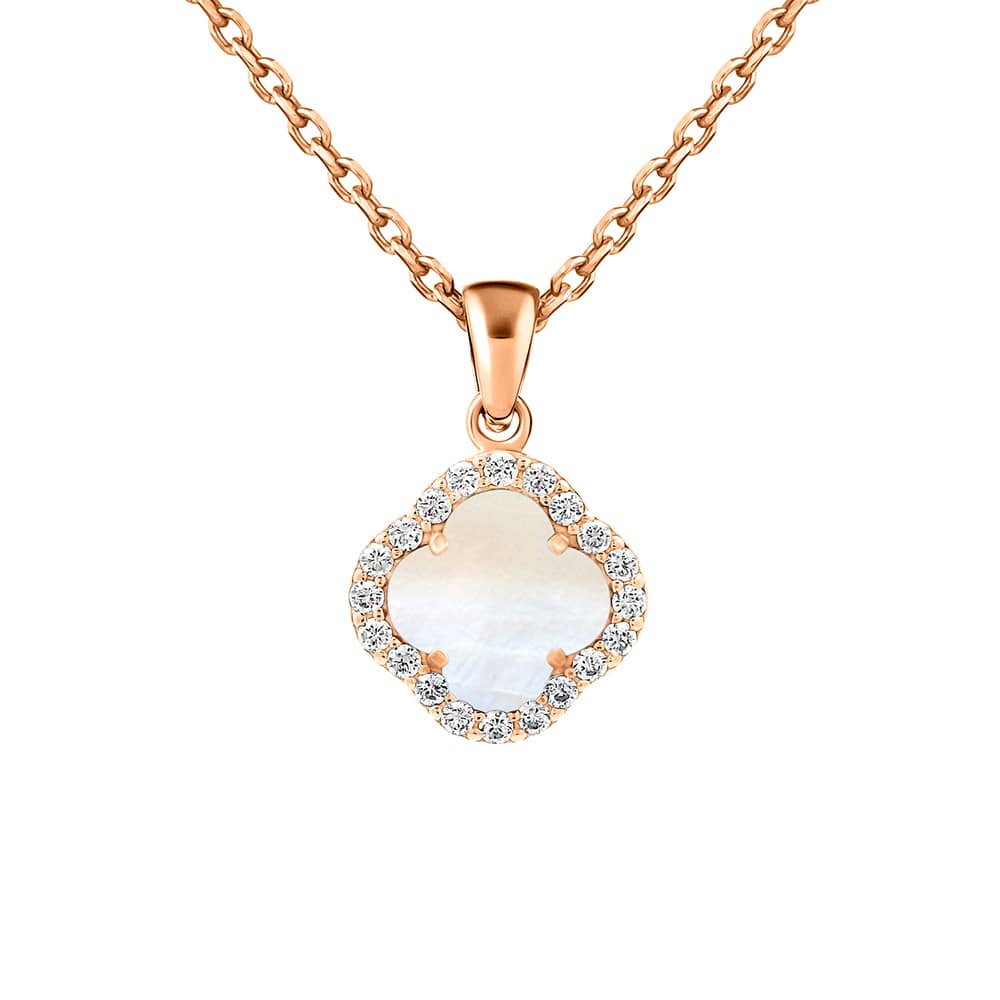 Золотий кулон Конюшина з перламутром (з7374.2) - 1