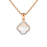 Золотий кулон Конюшина з перламутром (з7374.2) - комплект