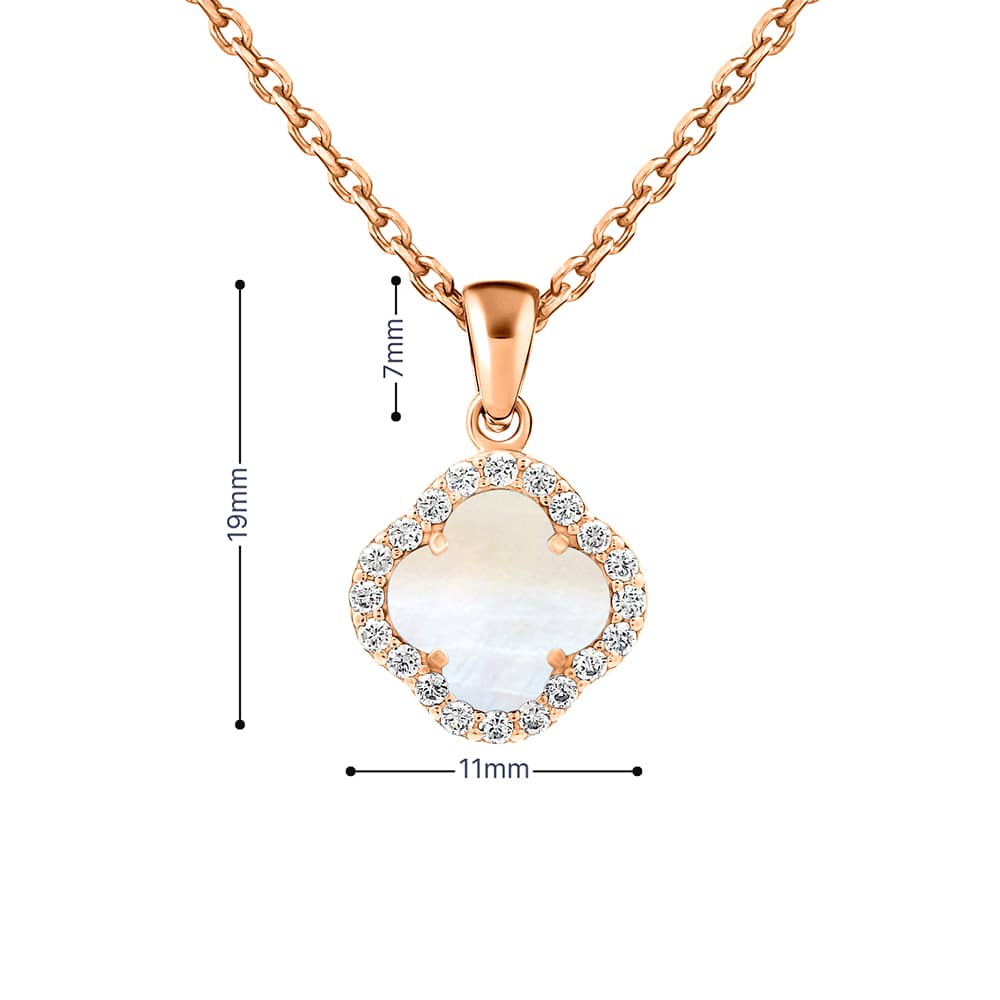 Золотий кулон Конюшина з перламутром (з7374.2) - 5