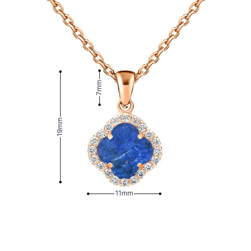 Золотий кулон Конюшина з лазуритом (з7374.3) - 5