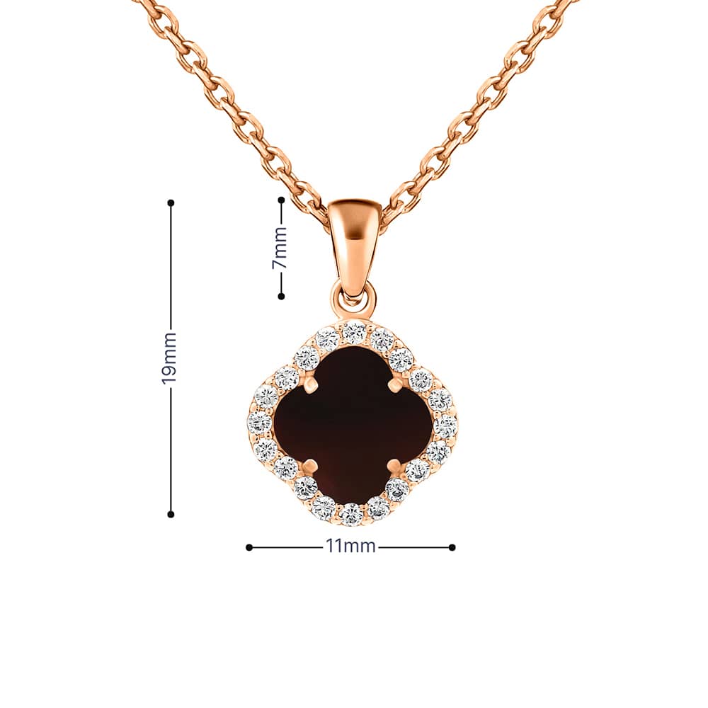 Золотий кулон Конюшина з червоним агатом (з7374.4) - 5