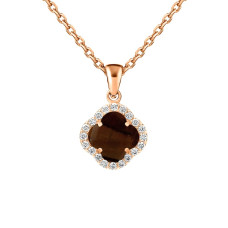 Золотий кулон Конюшина з тигровим оком (з7374.5)