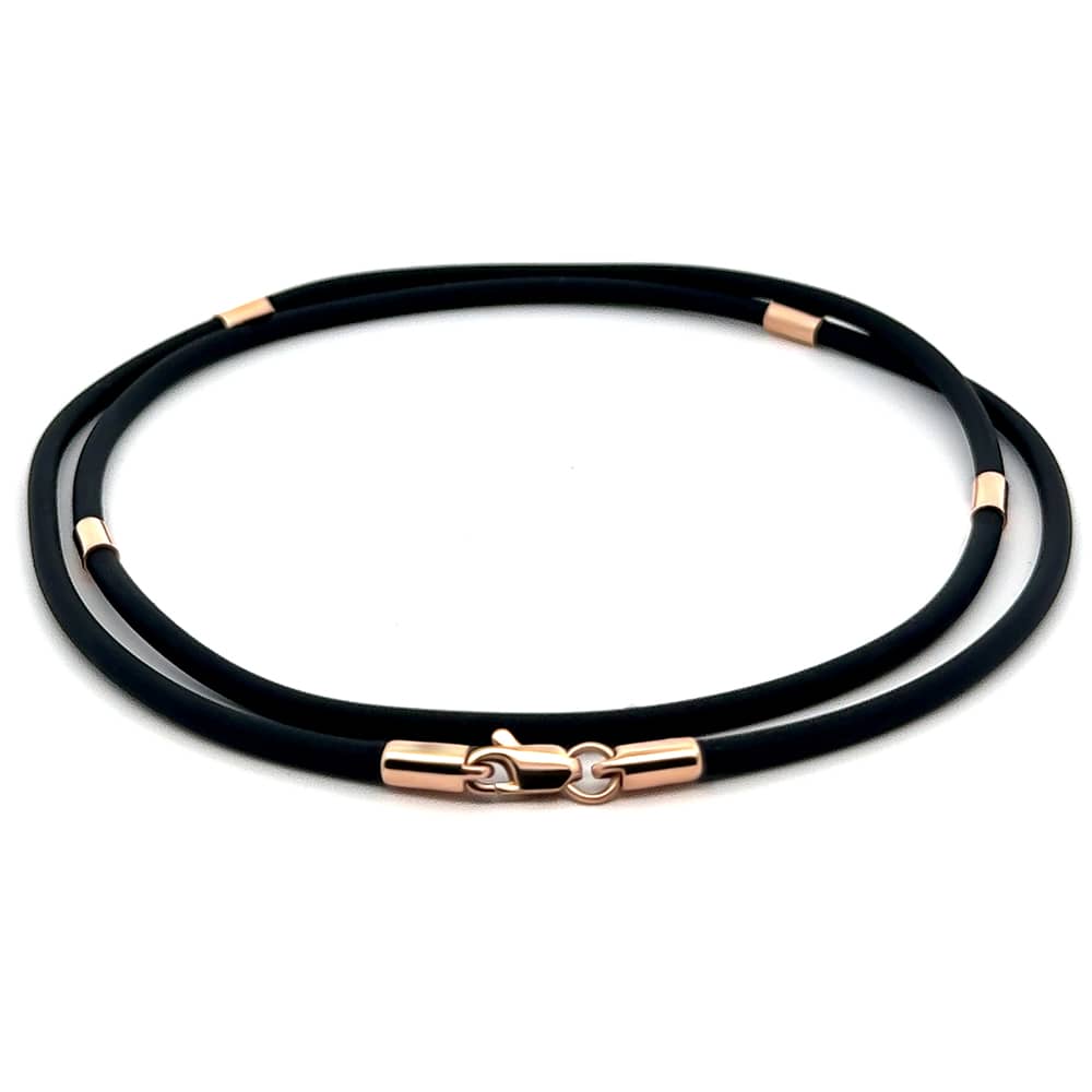 Шнурок каучуковий із золотими вставками (з8001) - 1