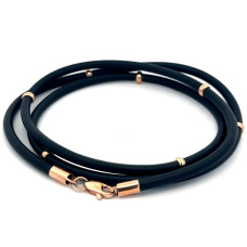 Шнурок каучуковий із золотими вставками (з8002)