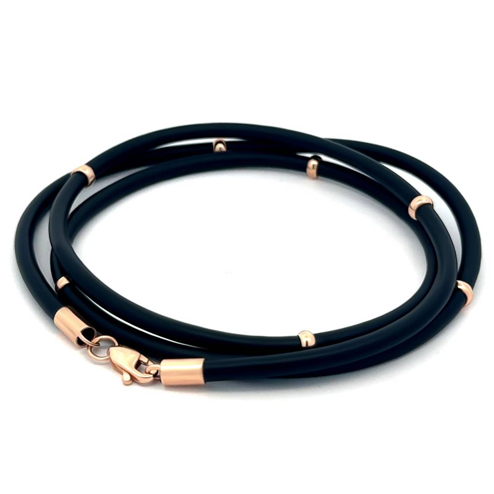 Шнурок каучуковий із золотими вставками (з8002) - 4