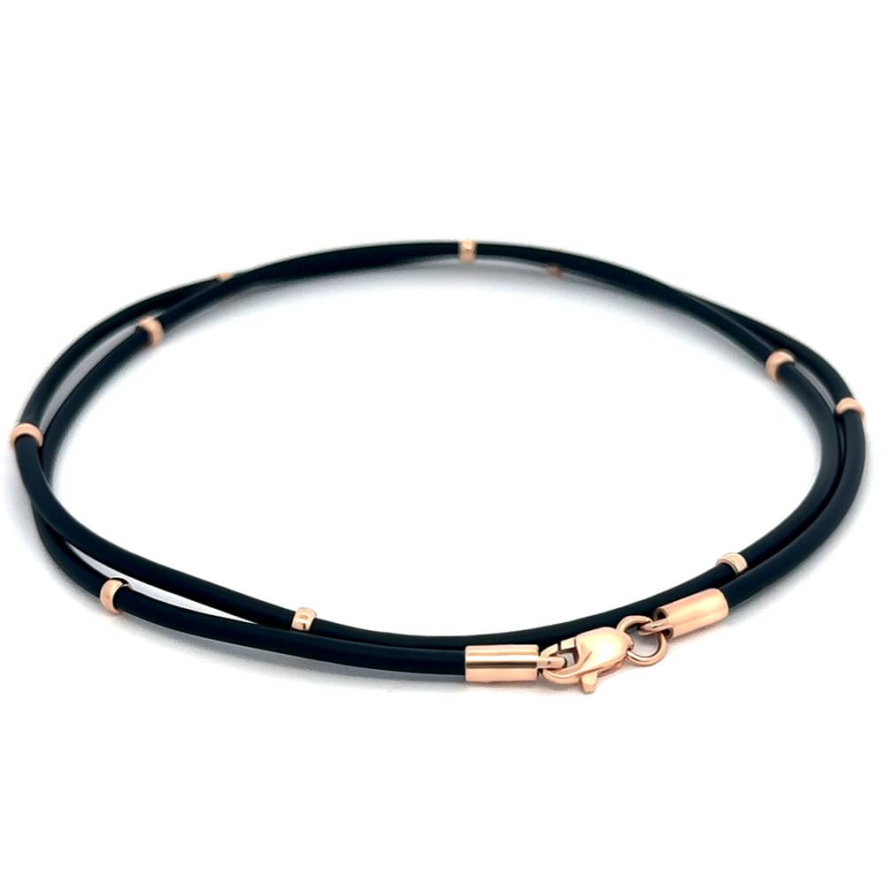 Шнурок каучуковий із золотими вставками (з8010) - 1