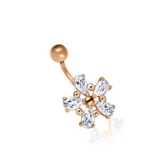 Золотий пірсинг Квітка (з6005)